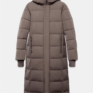 Women's Long Brown Puffer Coat